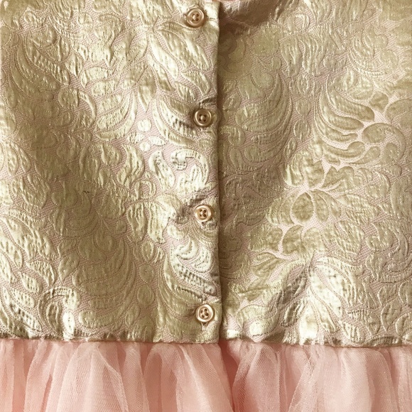 MARMELLATA GIRL'S PINK AND GOLD CHIFFON PARTY DRESS SIZE 6X - Picture 4 of 8